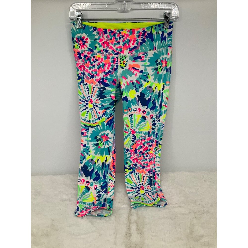 Lilly Pulitzer Luxletic size Small Weekender crop leggings, Multi Mermaids Cove - Picture 2 of 6